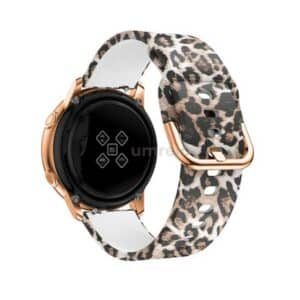 Printed 20mm Silicone Watch Buckle Strap Brown