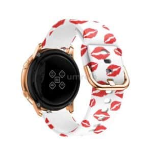 Printed 20mm Silicone Watch Buckle Strap Red