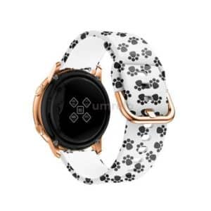 Printed 22mm Silicone Watch Buckle Strap White