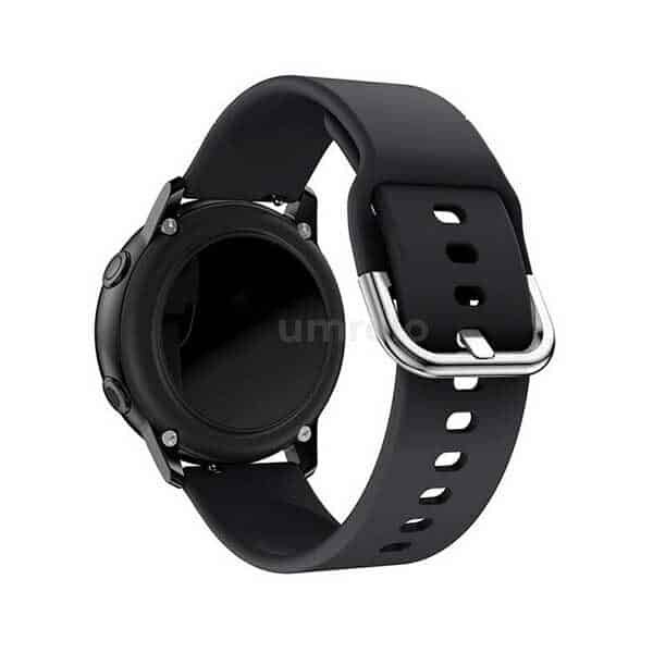 Replaceable 22mm Silicone Watch Buckle Strap Black