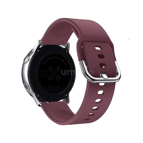 Replaceable 22mm Silicone Watch Buckle Strap Claret