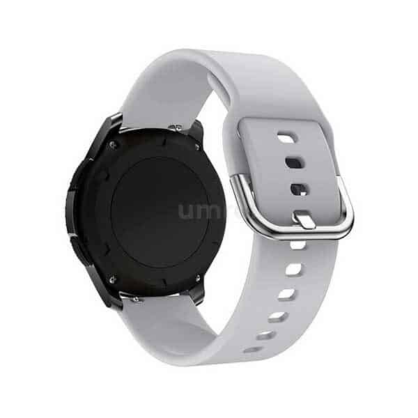 Replaceable 22mm Silicone Watch Buckle Strap Grey