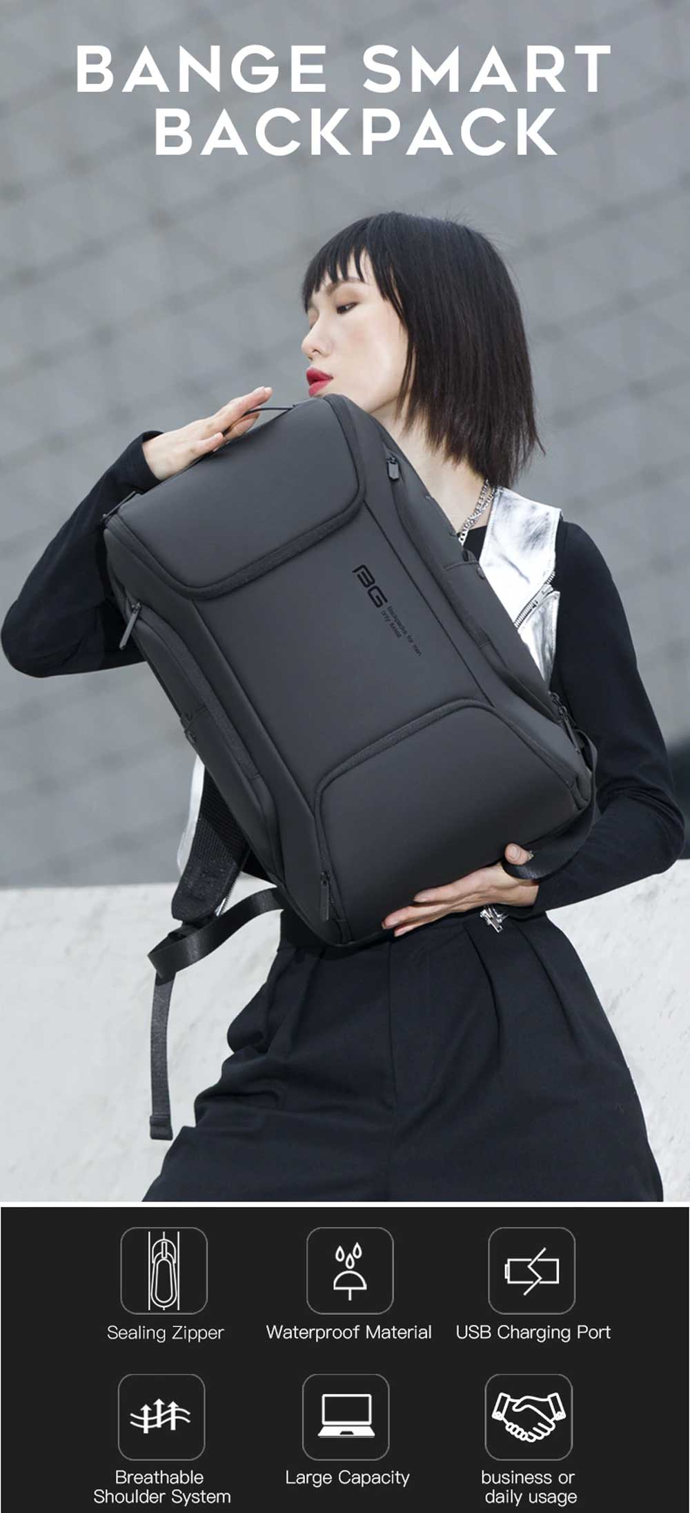 Bange BG 7267 15.6 Inch Smart Laptop Backpack 5
