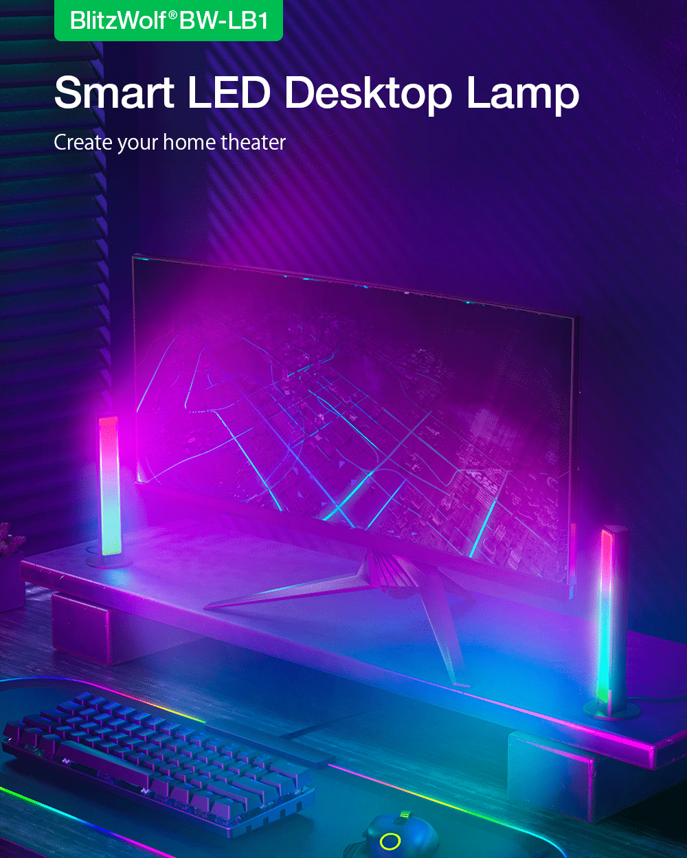 BlitzWolf BW LB1 11W Smart LED RGB Desktop Lamp 3 1