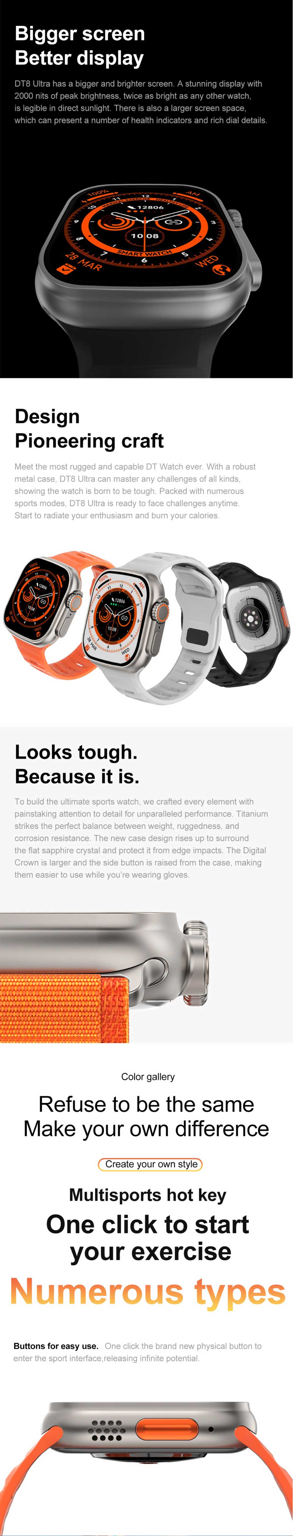 DT NO.1 DT8 Ultra Smart Watch 5