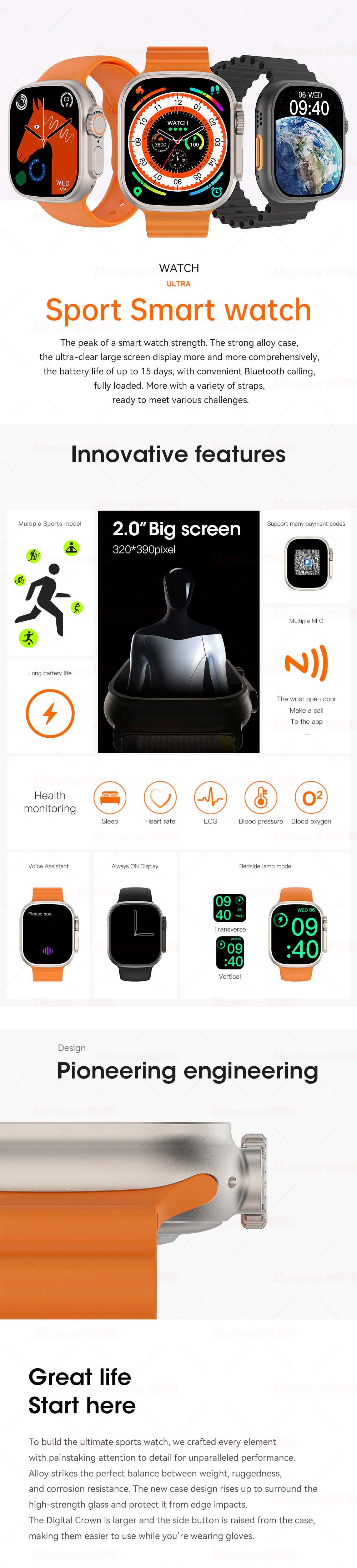 Microwear W68 Smart Watch 2