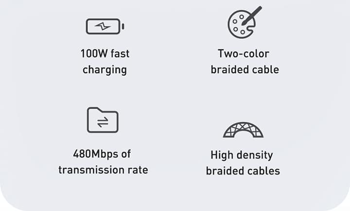 Baseus Dynamic Series Fast Charging Data Cable Type C to Type C 100W 6
