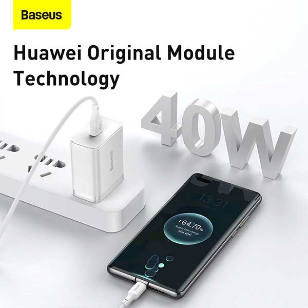 Baseus Huawei Module 1U 40W Super Fast Charger with Type C 5A Data Cable 4