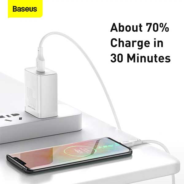 Baseus Huawei Module 1U 40W Super Fast Charger with Type C 5A Data Cable 6