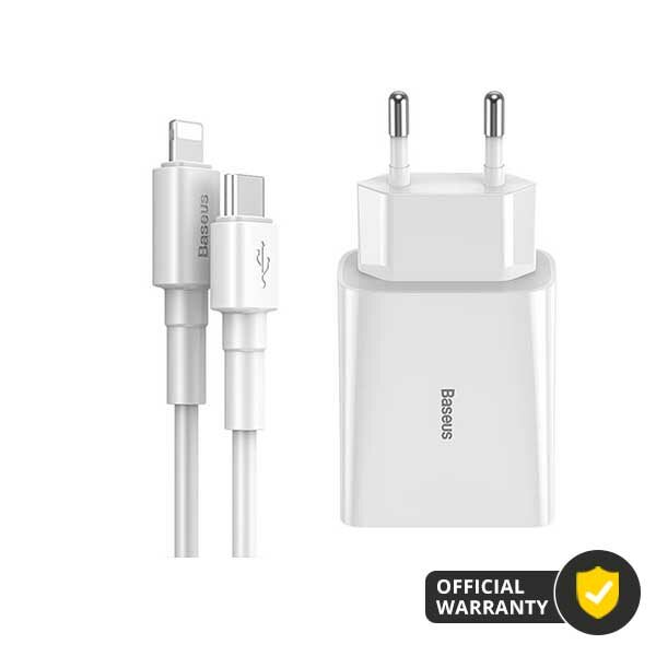 Baseus Speed Mini Dual USB 10.5W Travel Charger with iPhone Cable