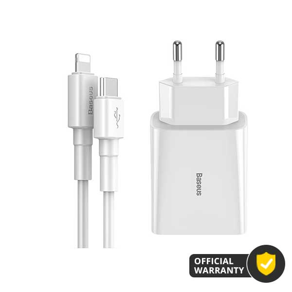 Baseus Speed Mini Dual USB 10.5W Travel Charger with iPhone Cable