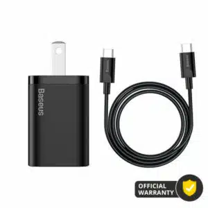 Baseus Super Si 1C 25W Quick Charger with Type C to Type C 3A Cable Black