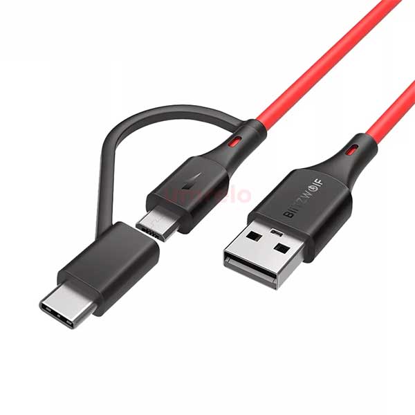 BlitzWolf BW MT3 3A 2 in 1 Type C Micro USB 3A Charging Data Cable 4