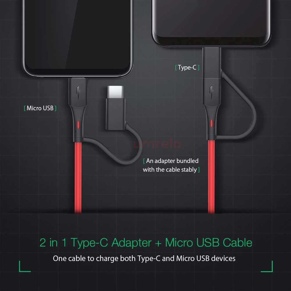 BlitzWolf BW MT3 3A 2 in 1 Type C Micro USB 3A Charging Data Cable 6