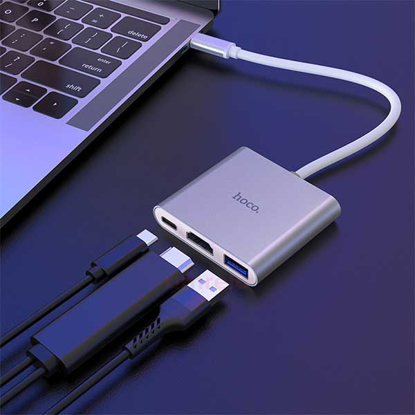 Hoco HB14 USB3.0HDMIPD Type C HUB 3