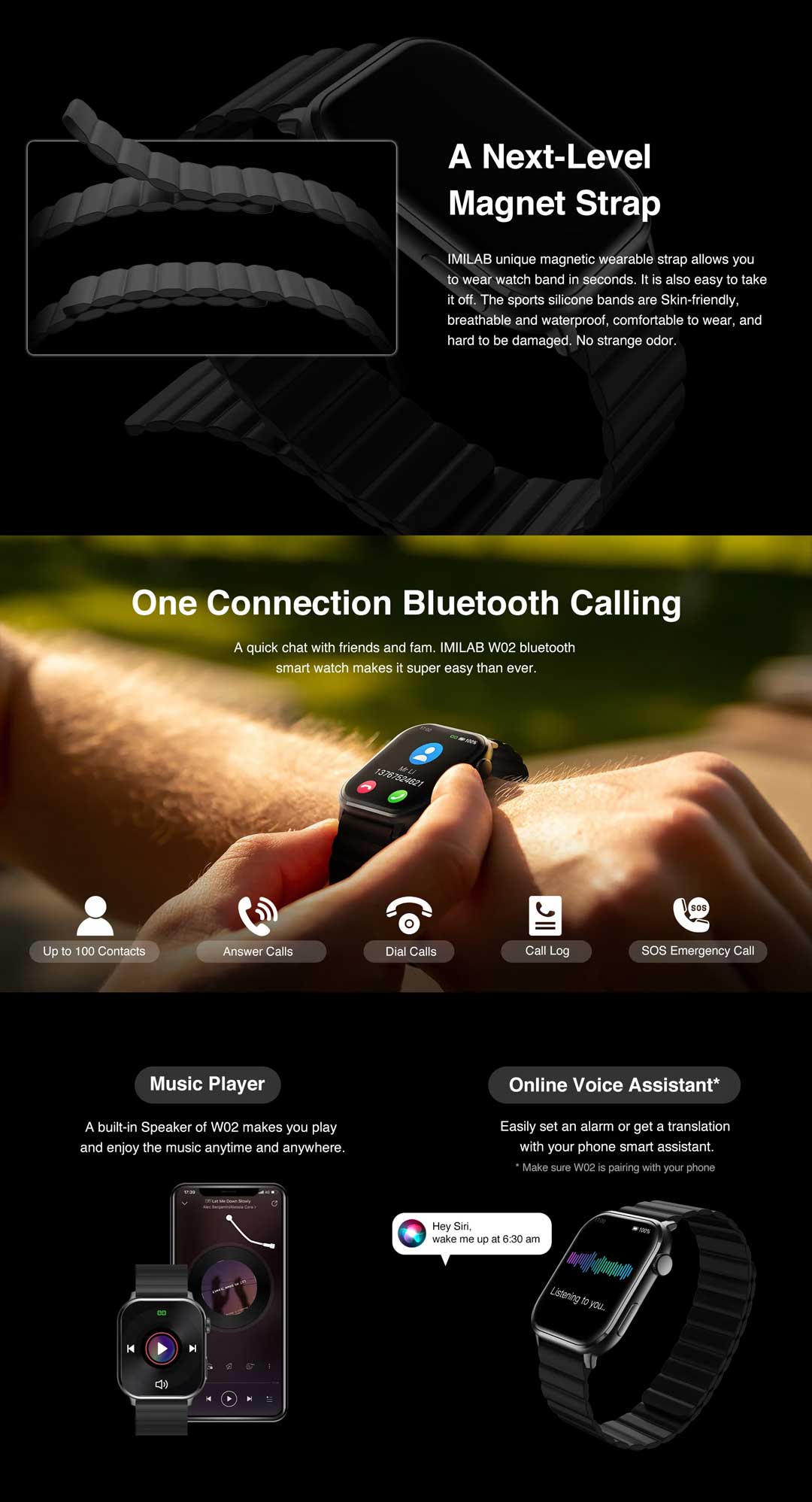 IMILAB W02 Bluetooth Calling Smart Watch 9
