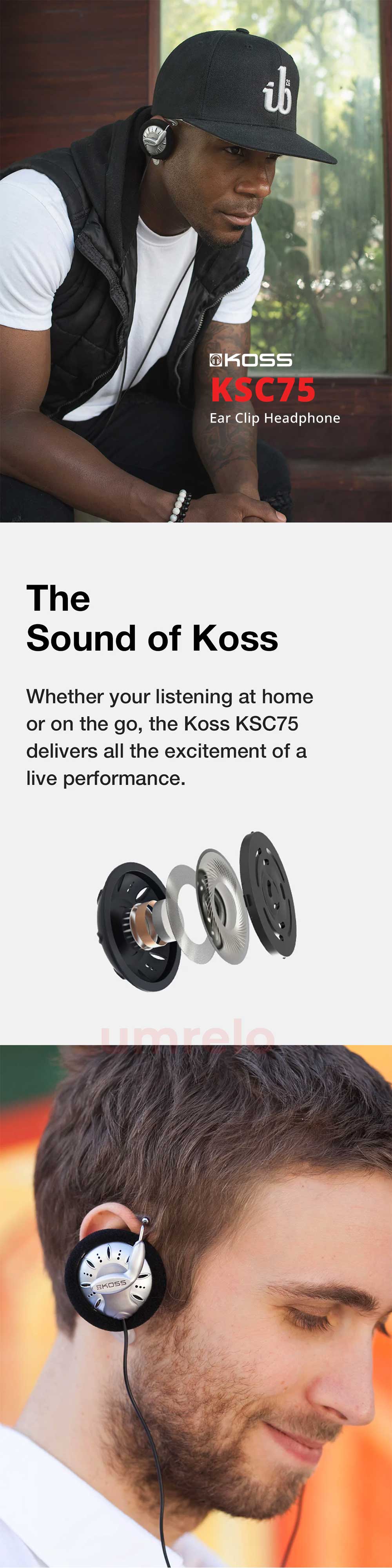 KOSS KSC75 Ear Clip Headphone 2