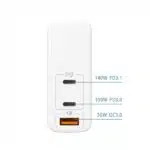 Momax ONEPLUG GaN 140W 3-Port Output Fast Charger UM27 - Image 2