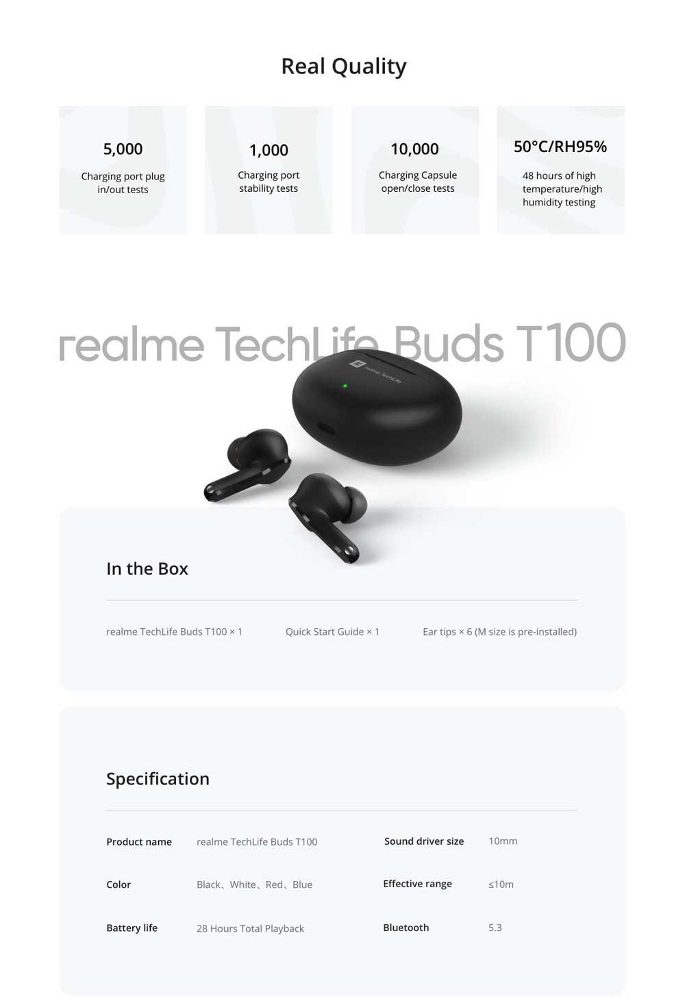 Realme TechLife Buds T100 True Wireless Earbuds 11