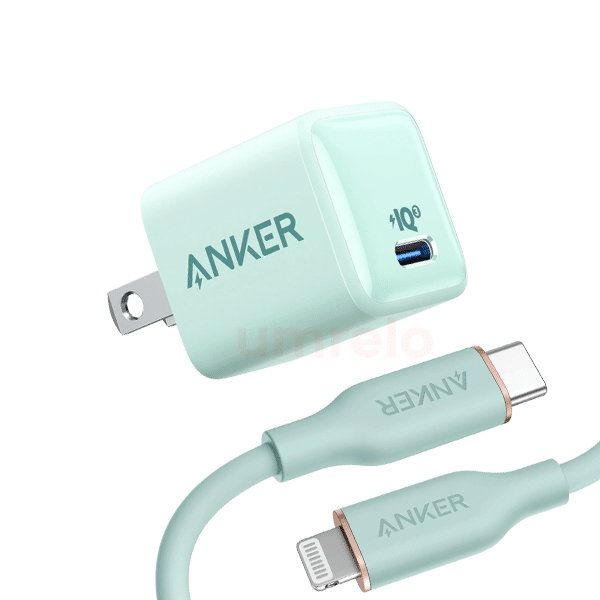 Anker Nano 20W Wall Charger with Powerline III Flow USB C to Lightning Cable