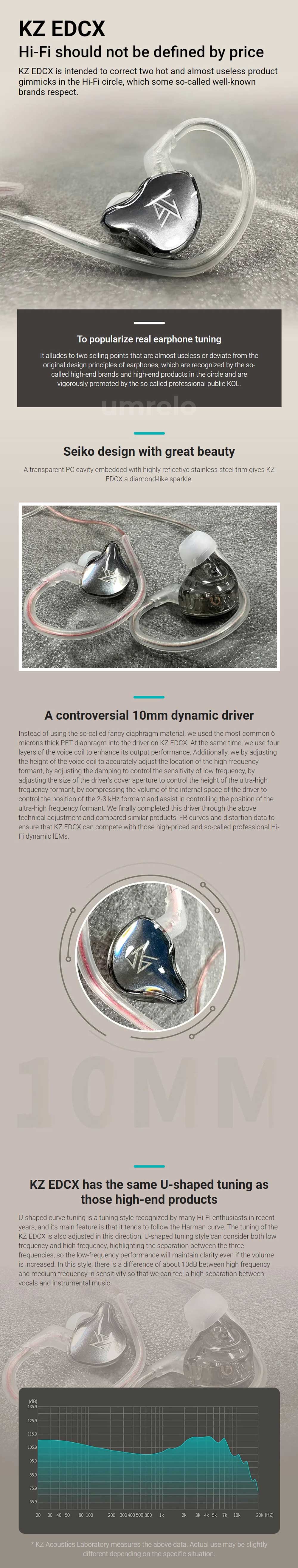 KZ EDCX 10mm Dynamic Driver HiFi Wired In Ear Monitor 1