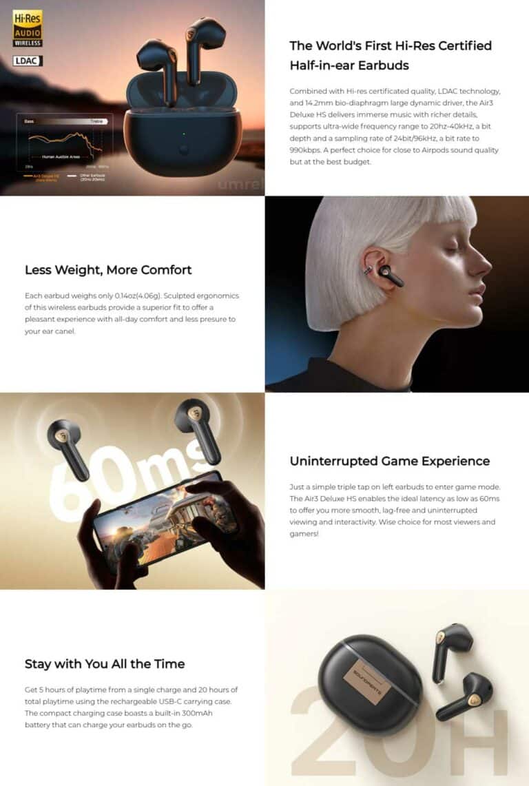 SoundPEATS Air3 Deluxe HS Hi-Res LDAC True Wireless Earbuds