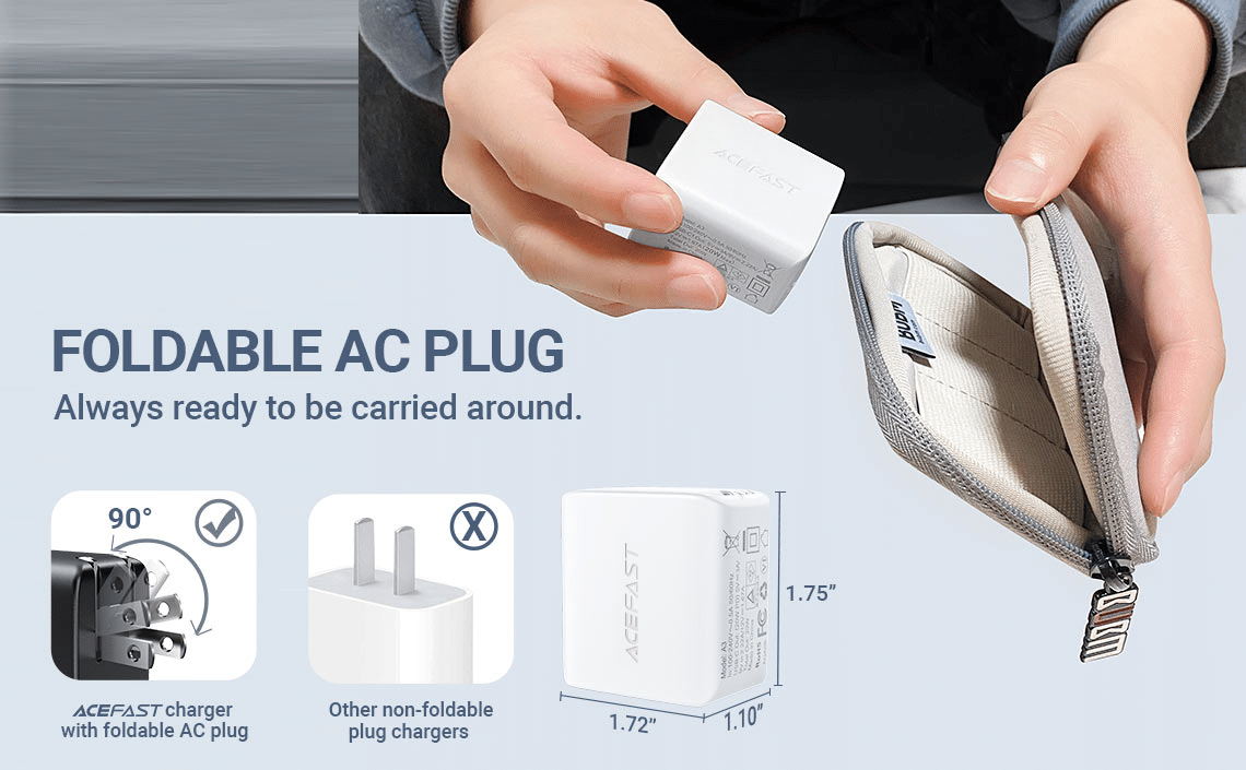 ACEFAST A3 20W USB C PD3.0 Fast Charge Wall Charger 8