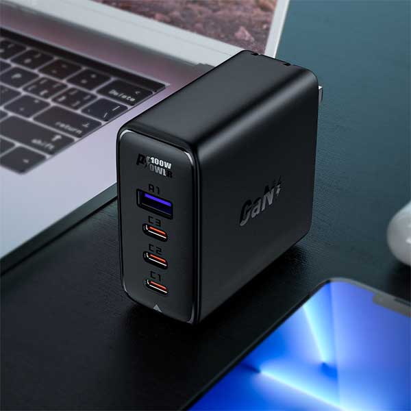 ACEFAST A39 100W PD GaN 3xUSB C USB A Fast Charge Wall Charger Set 5