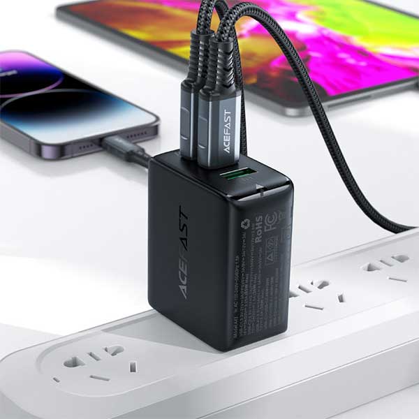 ACEFAST A43 65W PD GaN 2xUSB C USB A Fast Charge Wall Charger 3