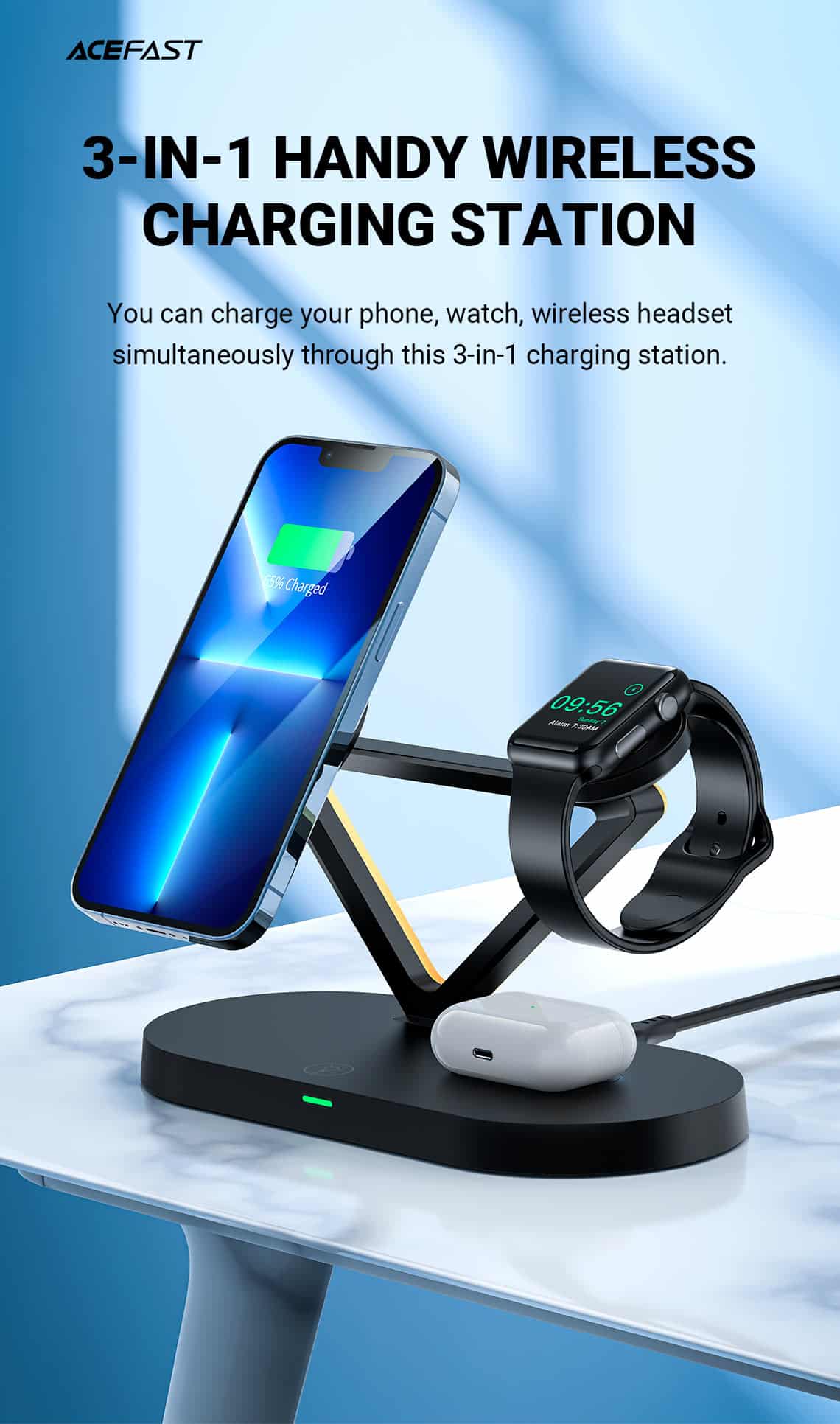 ACEFAST AIRCHARGE E9 45W 3 in 1 Desktop Wireless Charger 6