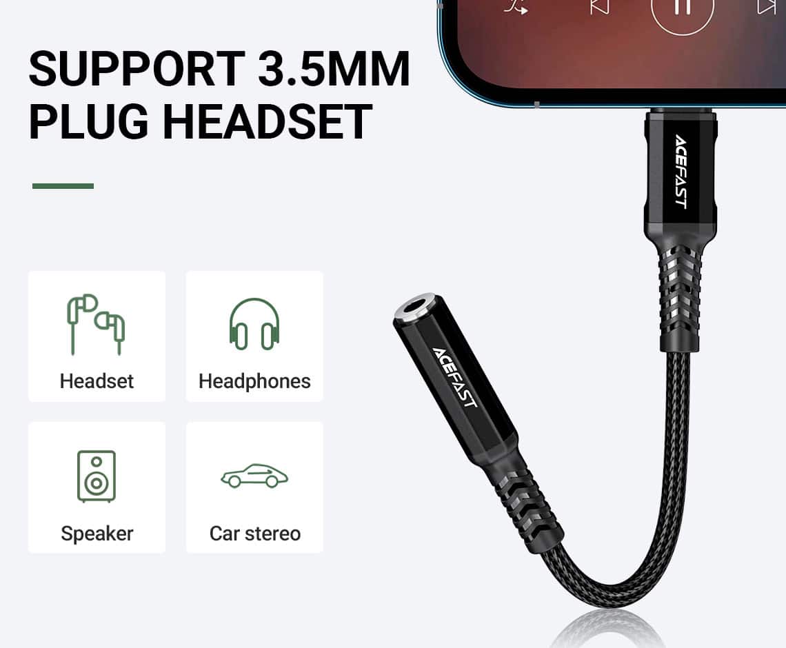 ACEFAST C1 05 MFI Certified Lightning to 3.5mm Audio Cable 4
