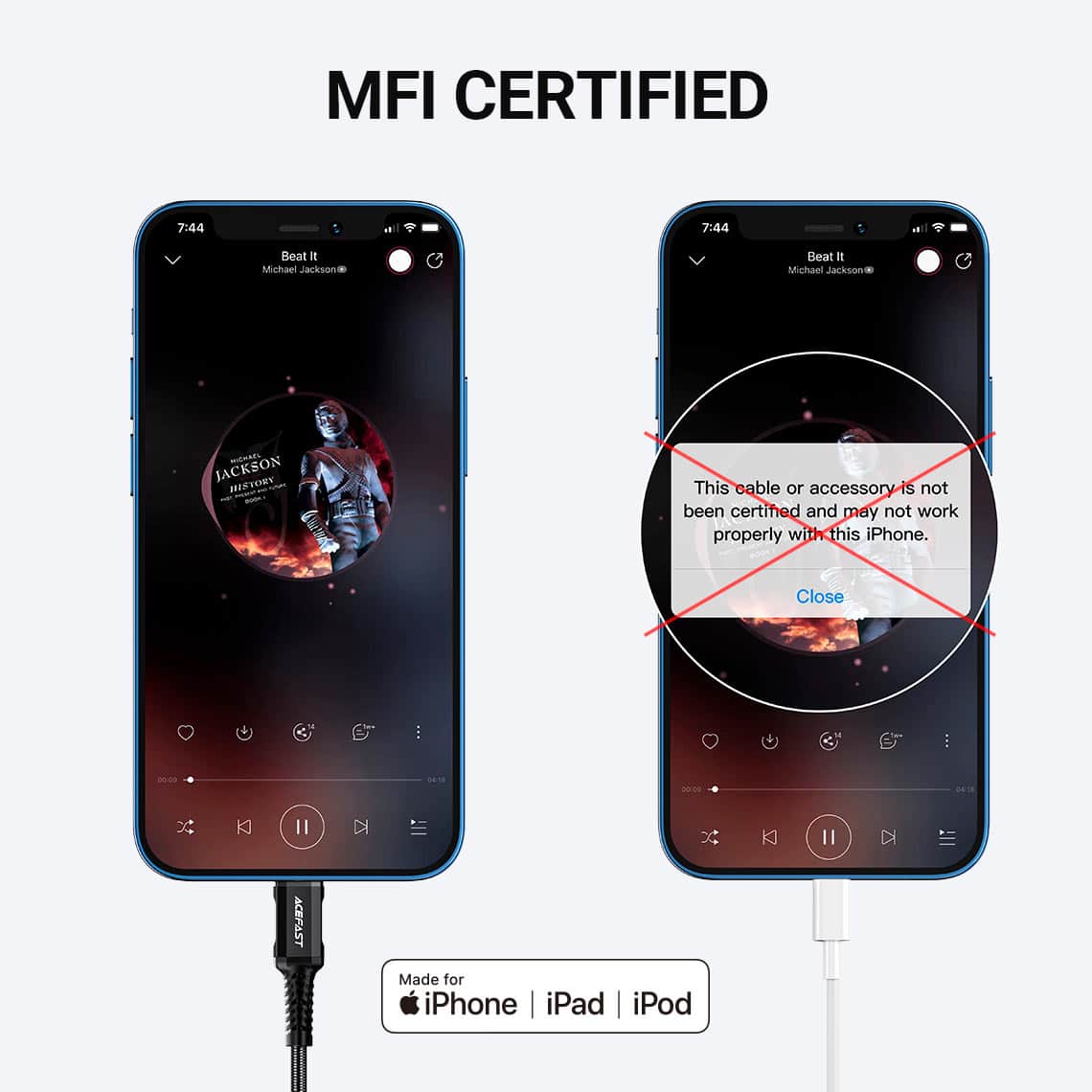 ACEFAST C1 05 MFI Certified Lightning to 3.5mm Audio Cable 5