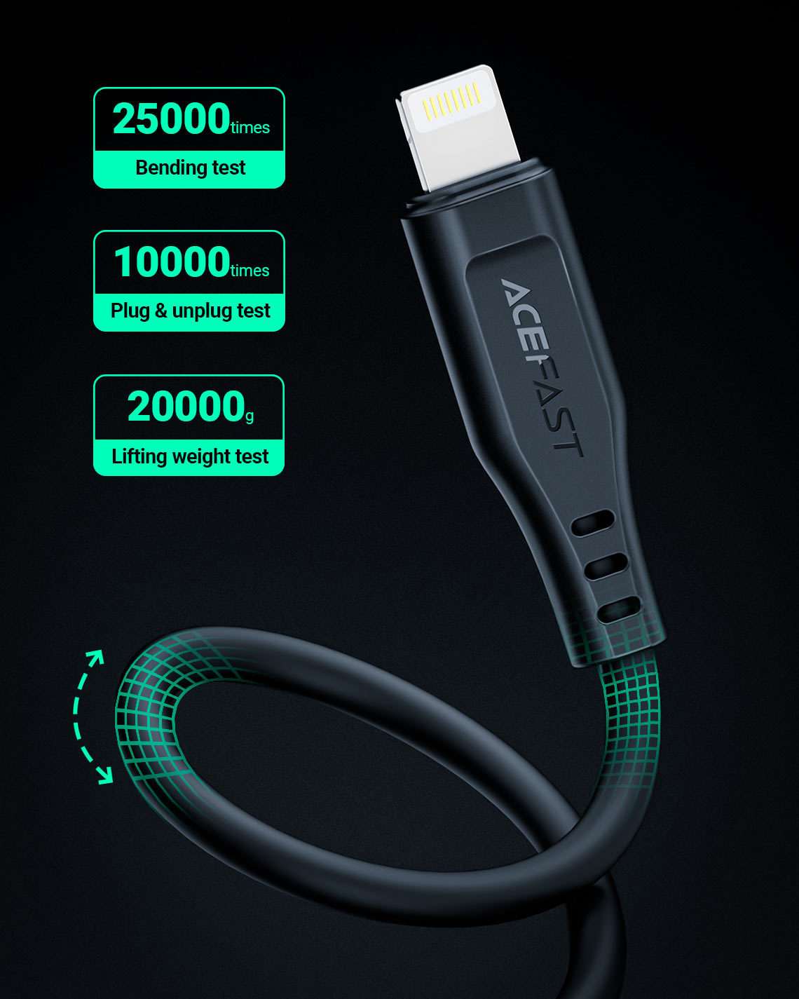 ACEFAST C3 02 MFI Certified USB A to Lightning 1.2M 9