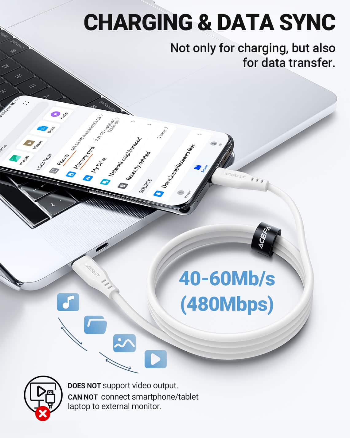 ACEFAST C3 03 60W USB C to USB C Data Cable 1.2M 11