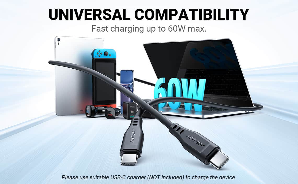 ACEFAST C3 03 60W USB C to USB C Data Cable 1.2M 5