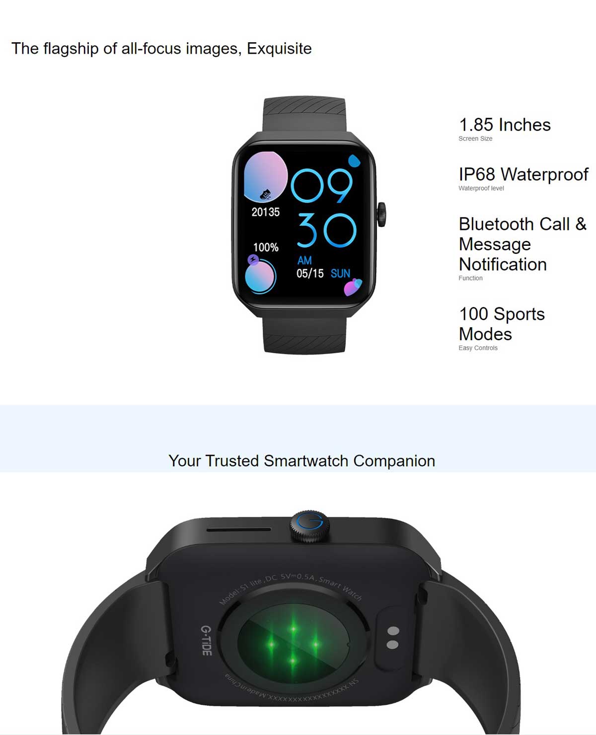 G TiDE S1 Lite Bluetooth Calling Smart Watch 6