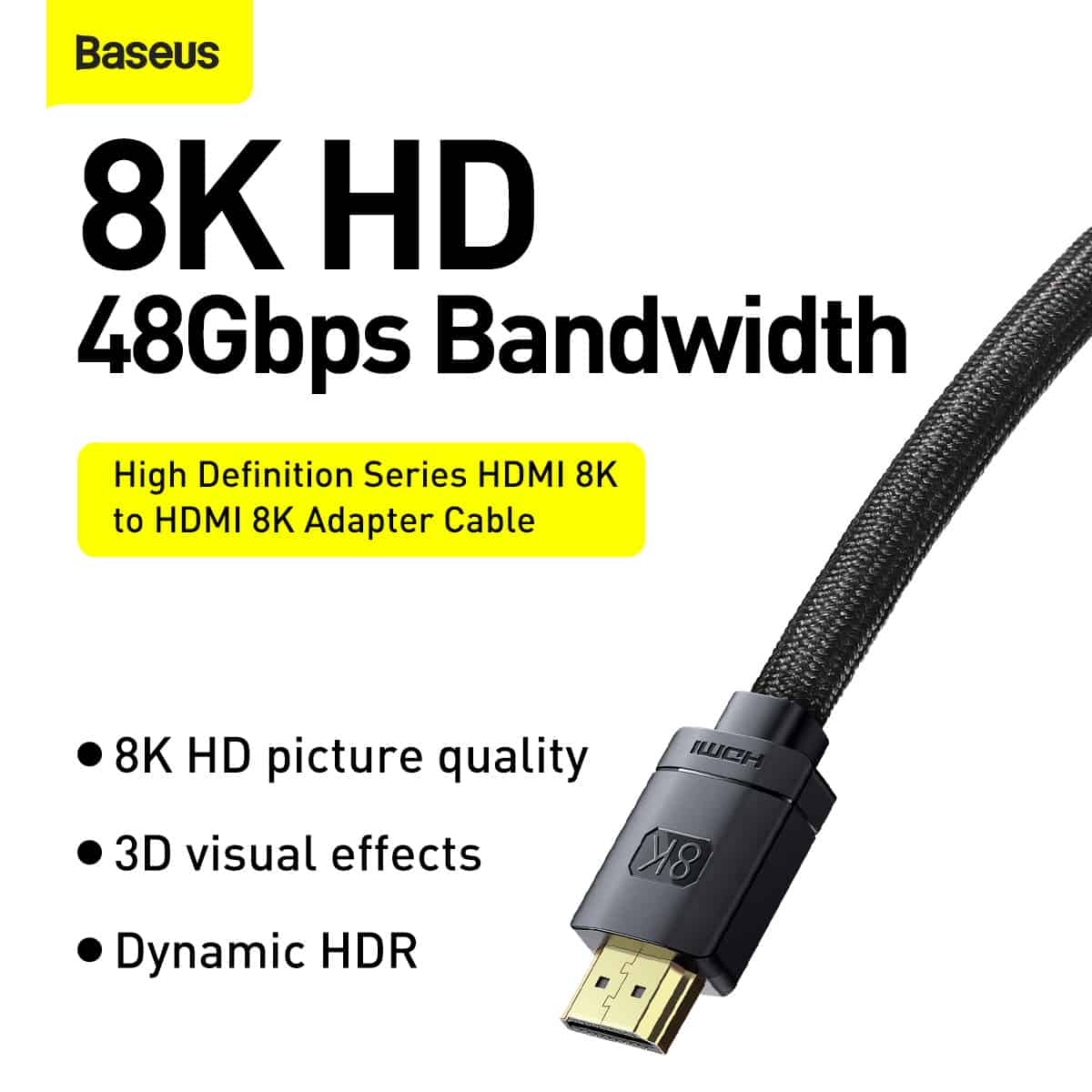 Baseus High Definition Series HDMI 8K to HDMI 8K Adapter Cable 3