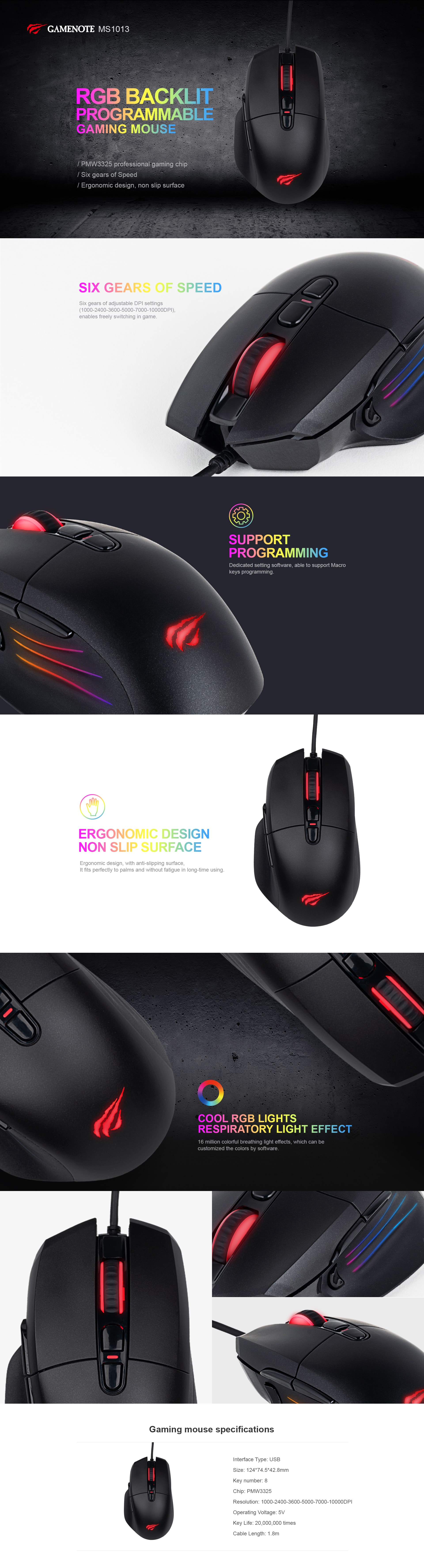 Havit MS1013 RGB Backlit Gaming Mouse 5