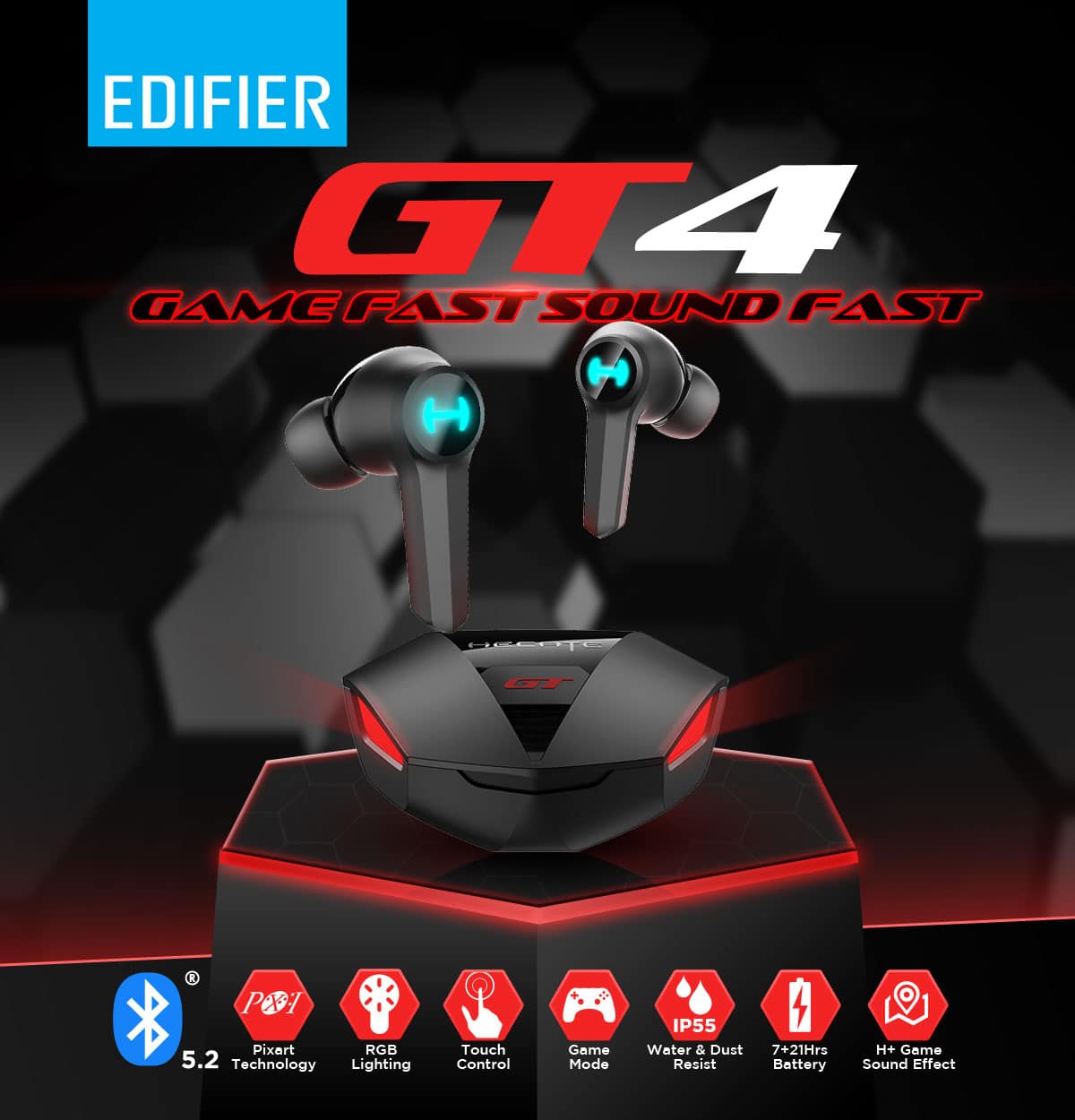 Edifier GT4 True Wireless Gaming Earbuds 4