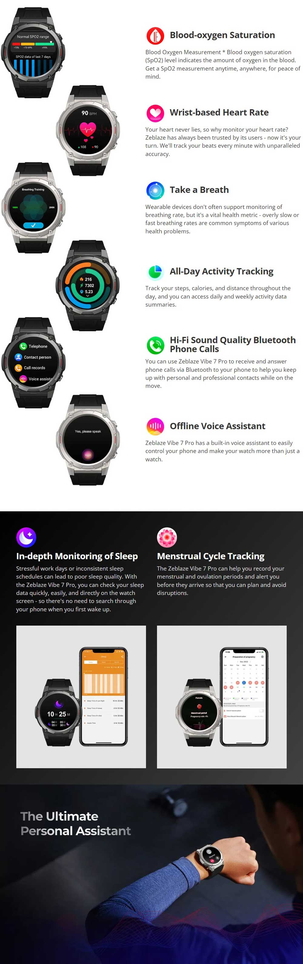 Zeblaze VIBE 7 Pro Amoled Bluetooth Calling Smart Watch 5