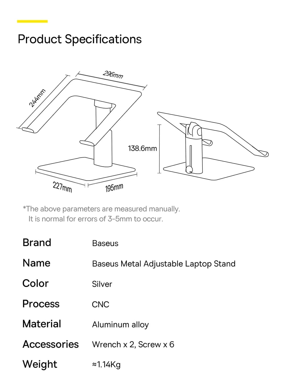 Baseus Metal Adjustable Laptop Stand 11