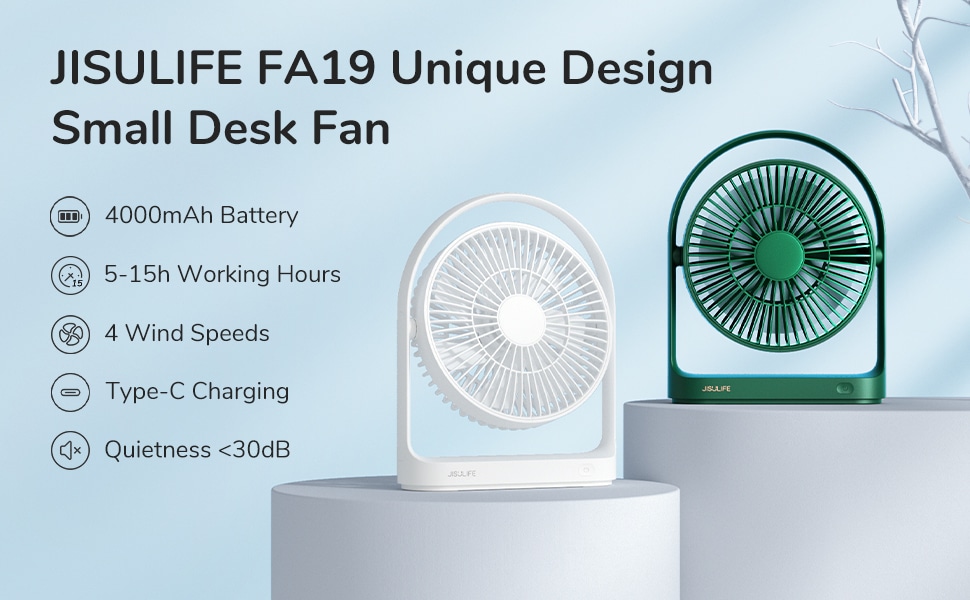 JISULIFE FA19 Portable 4000mAh Desk Fan 3