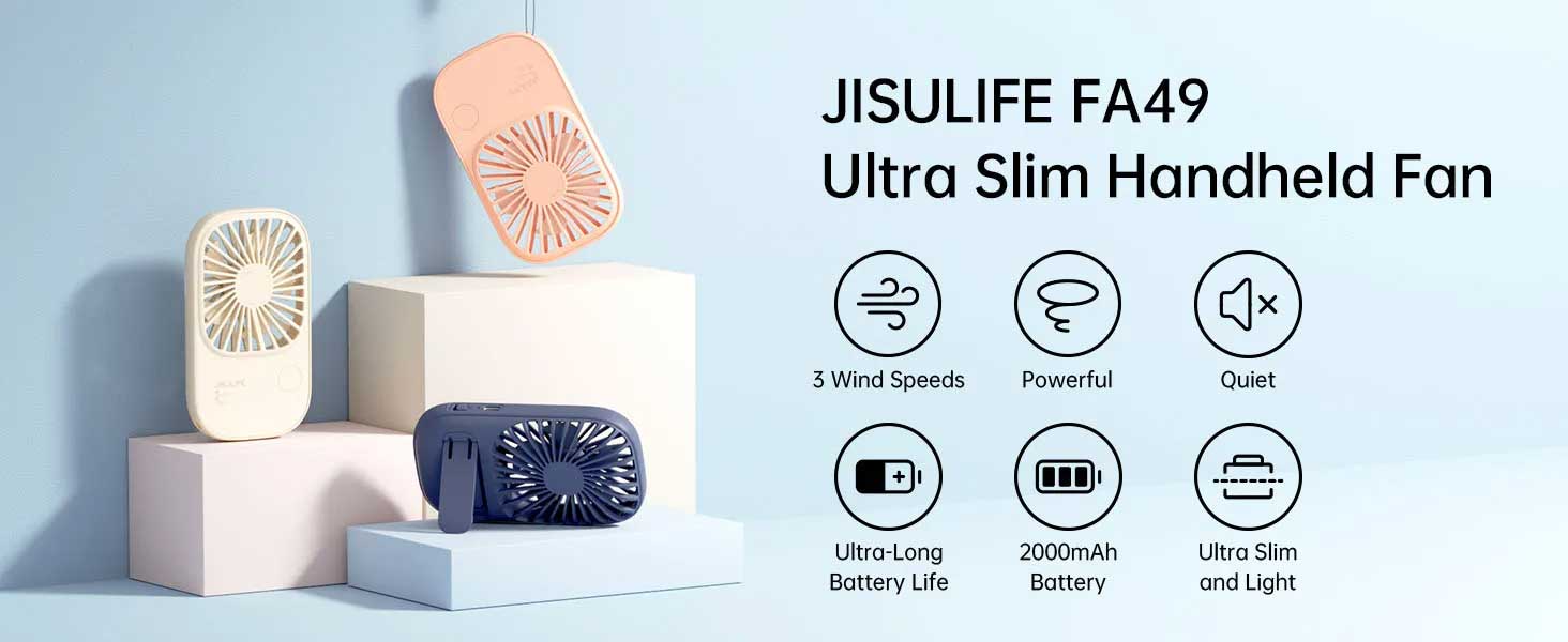 JISULIFE FA49 Ultra Slim Handheld Fan 3