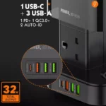 LDNIO SKW6457 tower power strip with 15W wireless charger