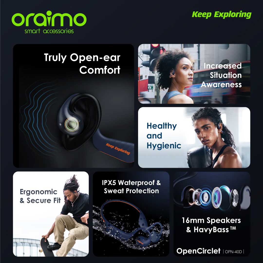 Oraimo OpenCirclet Secure Fit Open ear Bluetooth Headphones 3