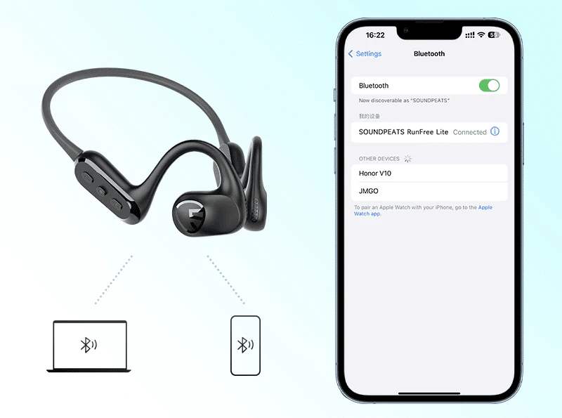SoundPEATS RunFree Lite Bluetooth Air Conduction Sport Headphones 8