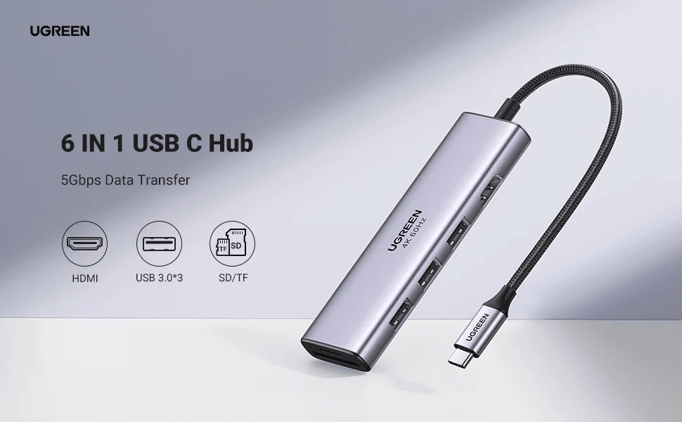 UGREEN CM511 6 in 1 USB C Multifunction HUB 2