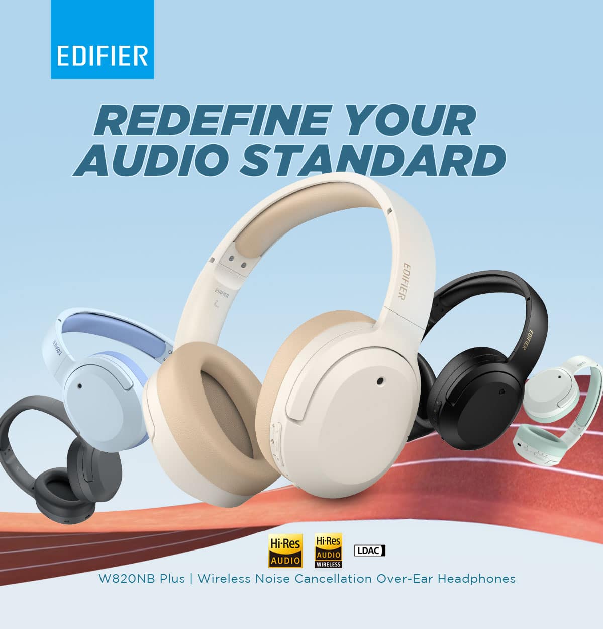 Edifier W820NB Plus Hi Res LDAC Active Noise Cancelling Headphones 1