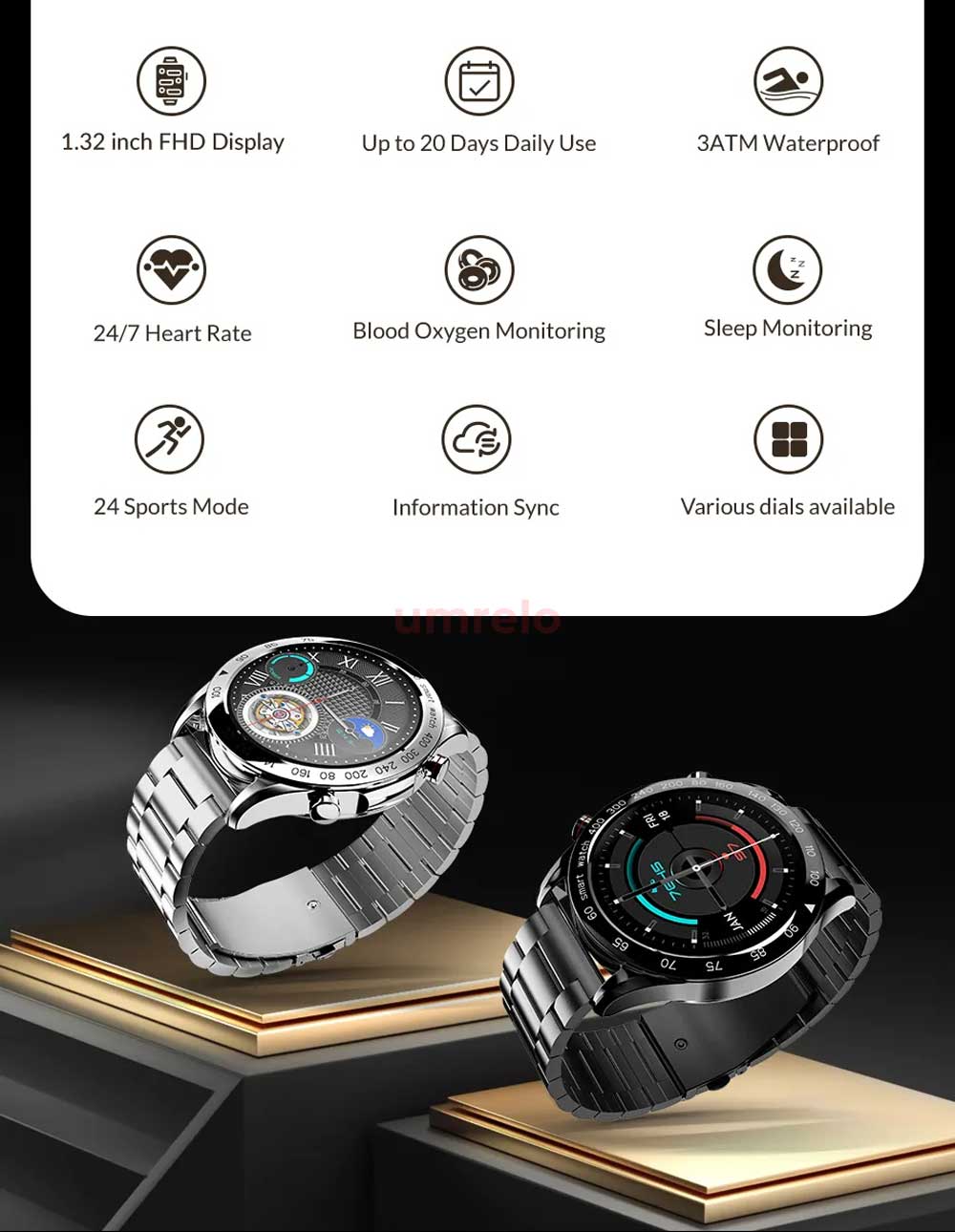 HiFuture FutureGo PRO Stainless Steel Smart Watch 10