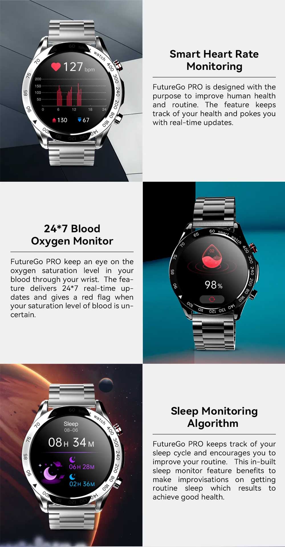 HiFuture FutureGo PRO Stainless Steel Smart Watch 16